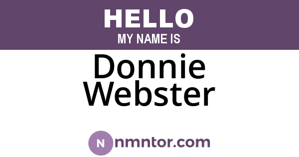 Donnie Webster