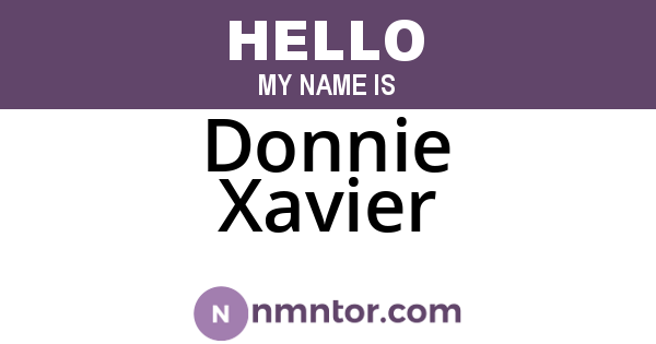Donnie Xavier