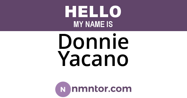 Donnie Yacano