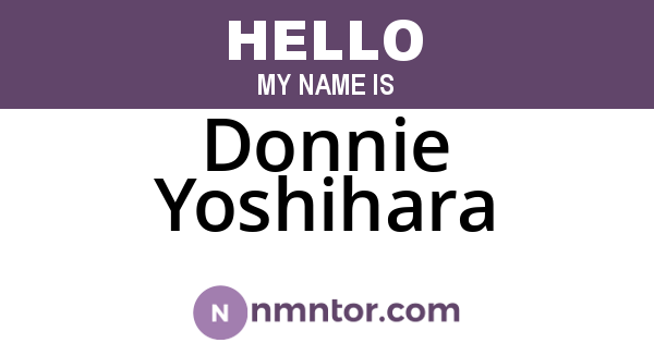 Donnie Yoshihara