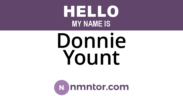 Donnie Yount