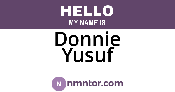 Donnie Yusuf