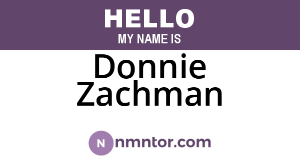 Donnie Zachman