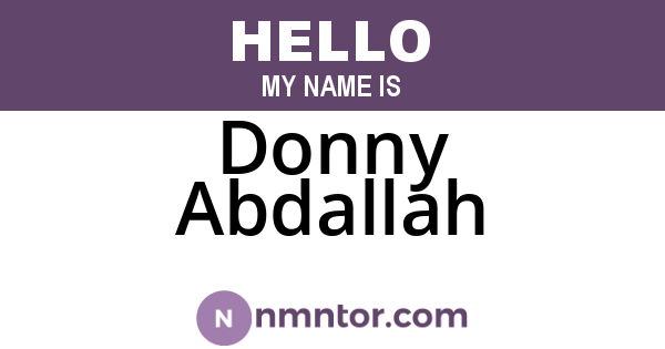 Donny Abdallah
