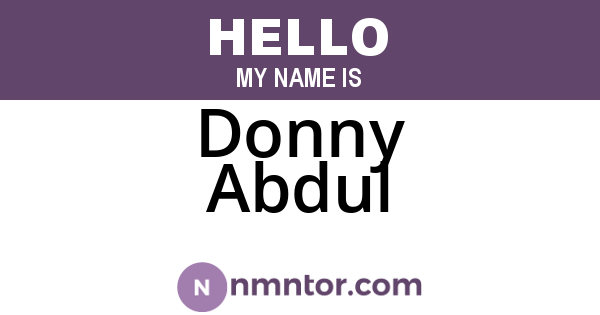 Donny Abdul
