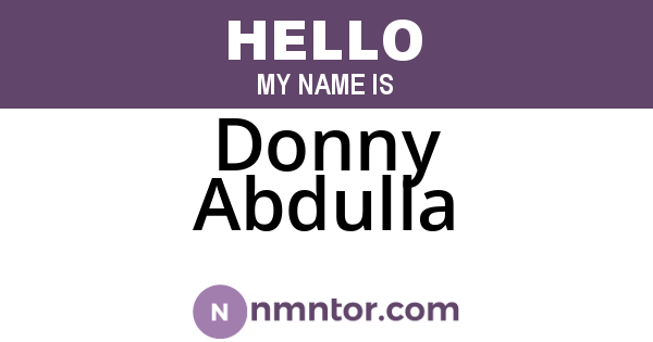 Donny Abdulla
