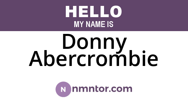 Donny Abercrombie