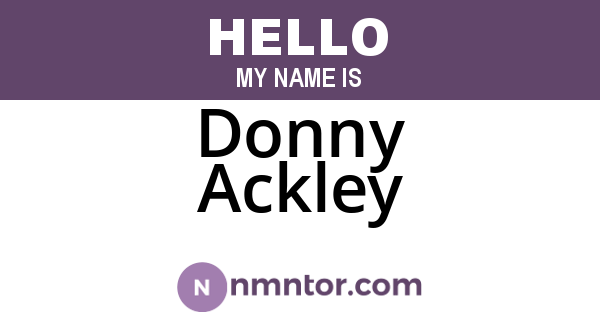 Donny Ackley