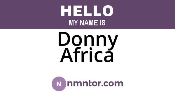 Donny Africa
