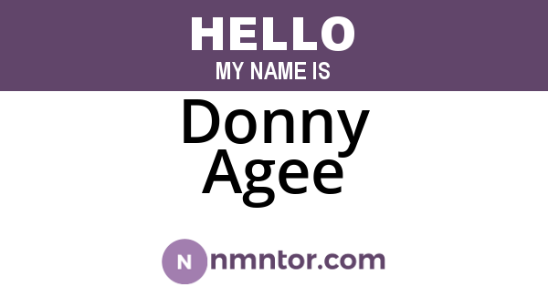 Donny Agee