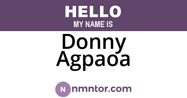 Donny Agpaoa