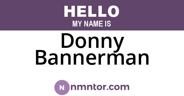 Donny Bannerman