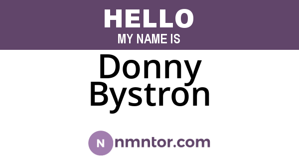 Donny Bystron