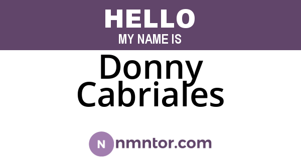 Donny Cabriales