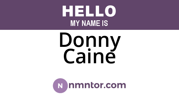 Donny Caine