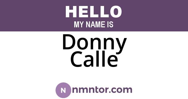 Donny Calle