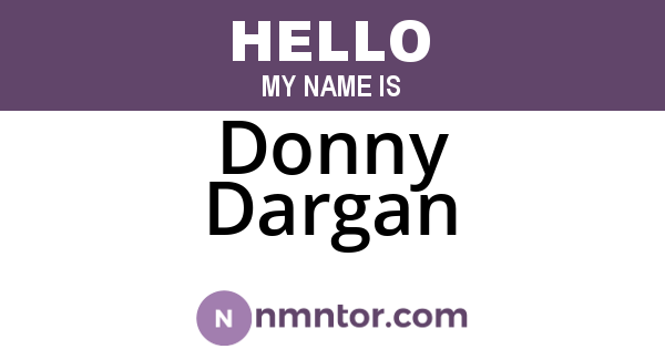 Donny Dargan