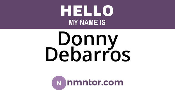 Donny Debarros