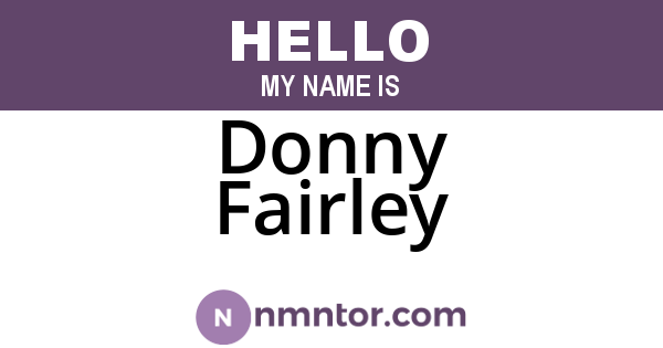 Donny Fairley