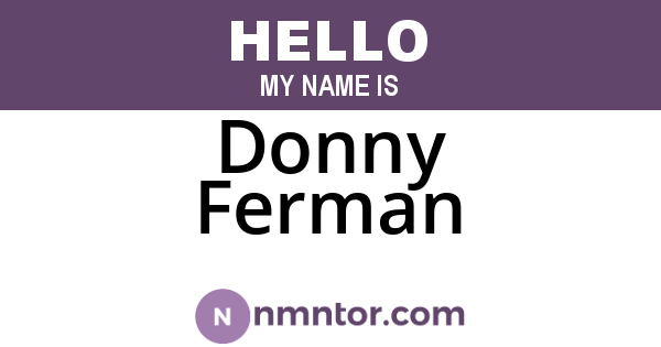 Donny Ferman