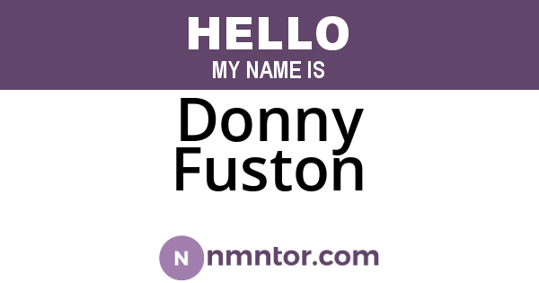 Donny Fuston