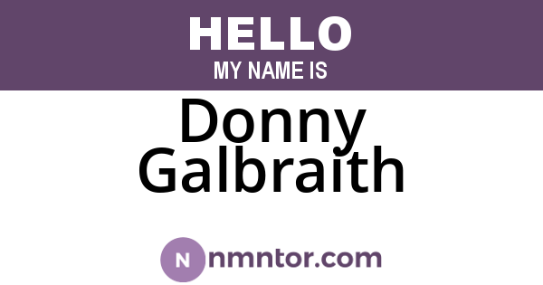 Donny Galbraith