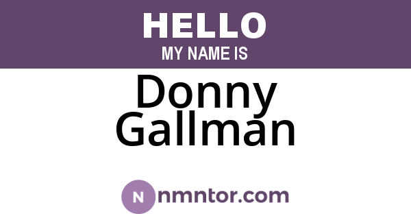 Donny Gallman