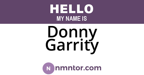 Donny Garrity