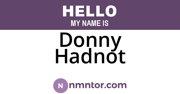 Donny Hadnot