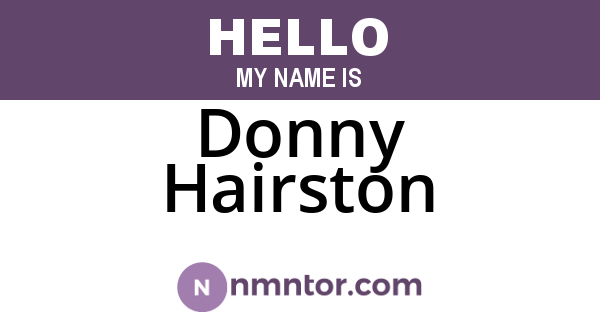 Donny Hairston