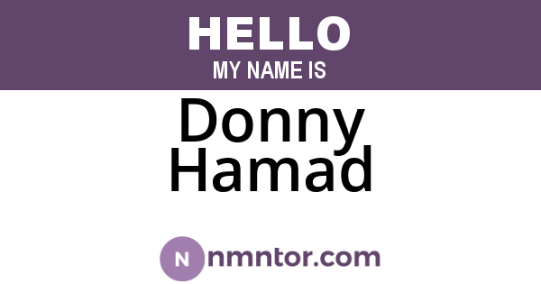 Donny Hamad