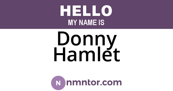 Donny Hamlet