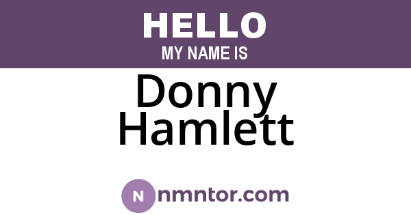 Donny Hamlett