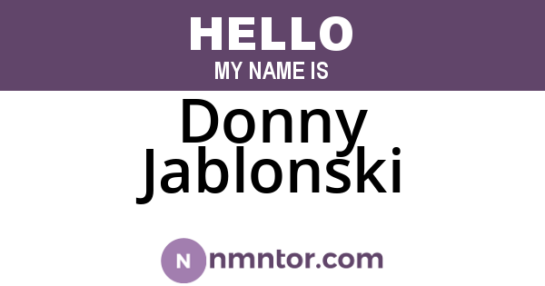 Donny Jablonski