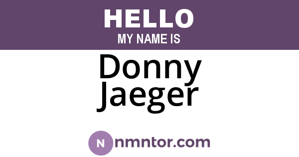 Donny Jaeger