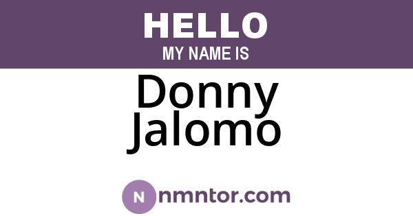 Donny Jalomo