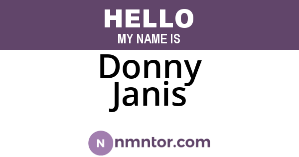 Donny Janis
