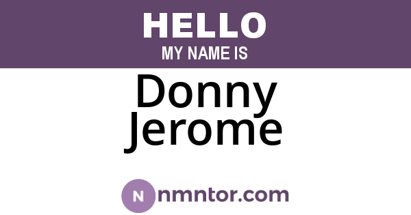 Donny Jerome