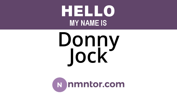 Donny Jock