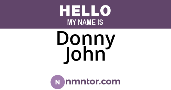 Donny John