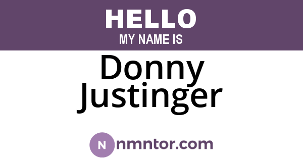 Donny Justinger
