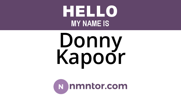 Donny Kapoor