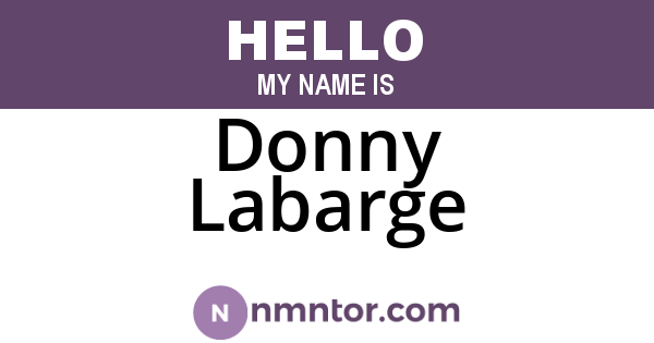 Donny Labarge