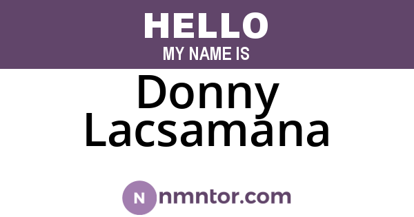 Donny Lacsamana