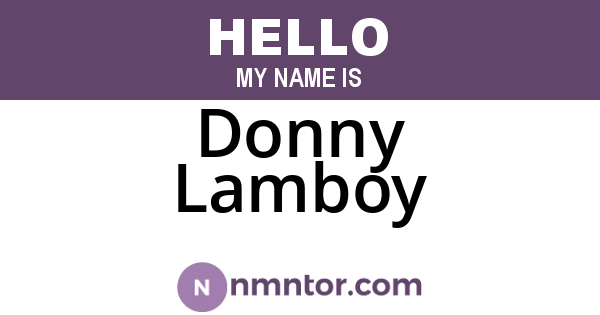Donny Lamboy