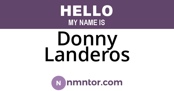 Donny Landeros