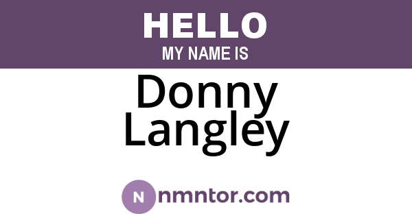 Donny Langley