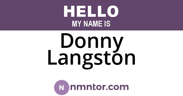 Donny Langston