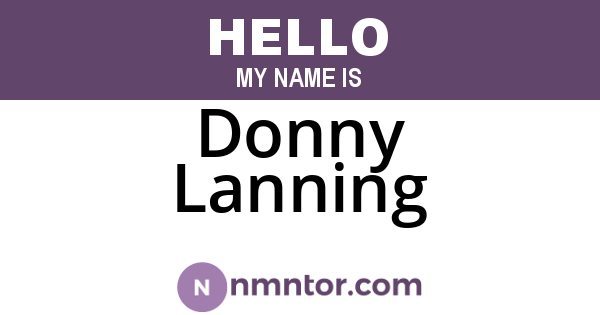 Donny Lanning