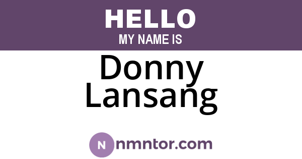 Donny Lansang